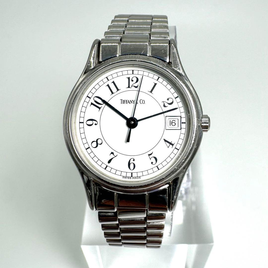 美品 ティファニー TIFFANY&CO クラシック デイト 腕時計 稼働