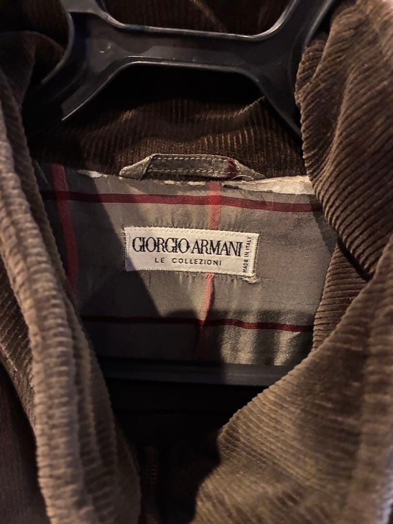 GIORGIO ARMANI アーカイブ コーデュロイ　ハーフコート　ブラウン