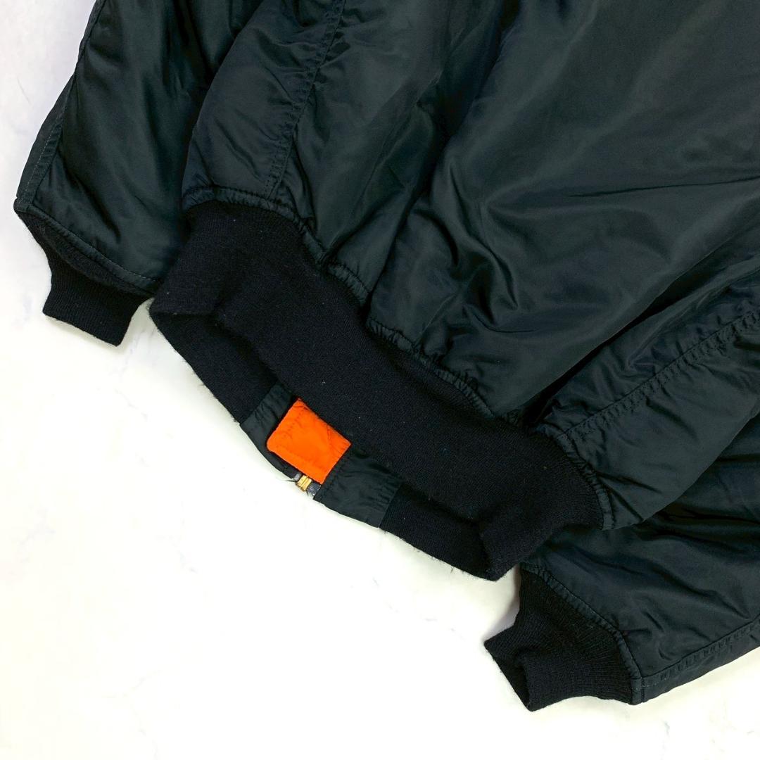 80s USA製 ALPHA MA-1 フライトジャケット 黒 L　D953