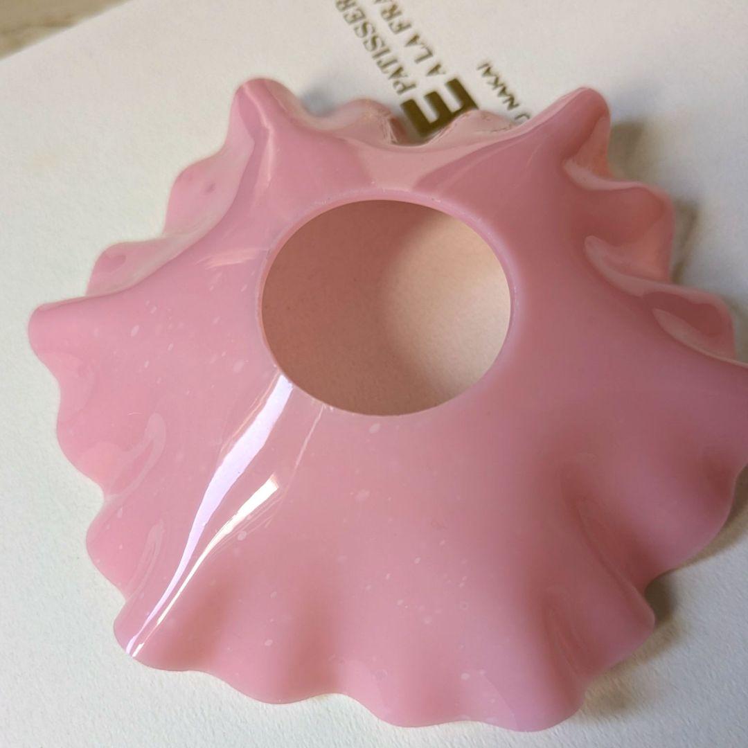 フランスアンティーク　ピンクミルクガラス　ミニシェードE/シャンデリアランプ