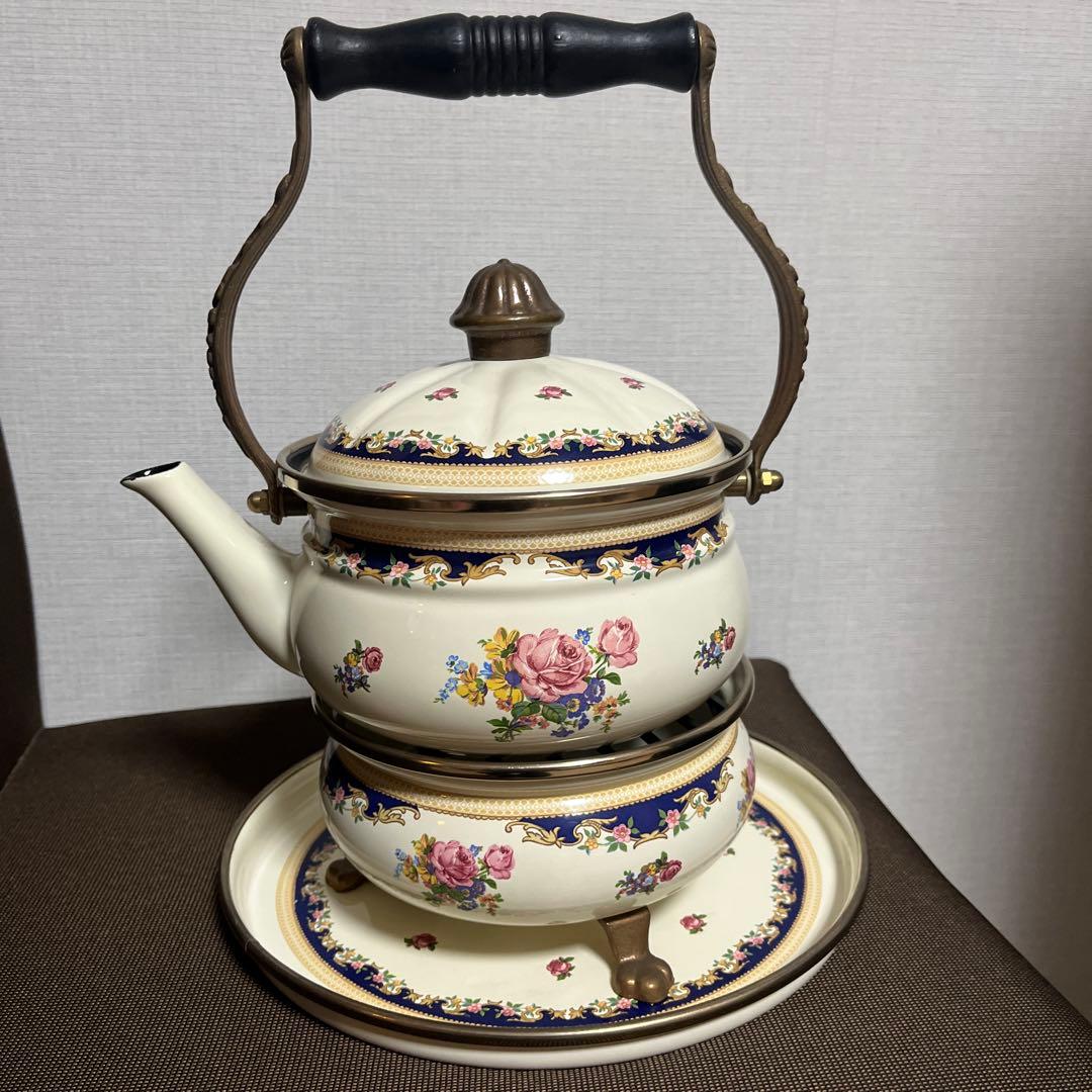 ASTA(アスター)のホーローケトル　ウォーマーセット