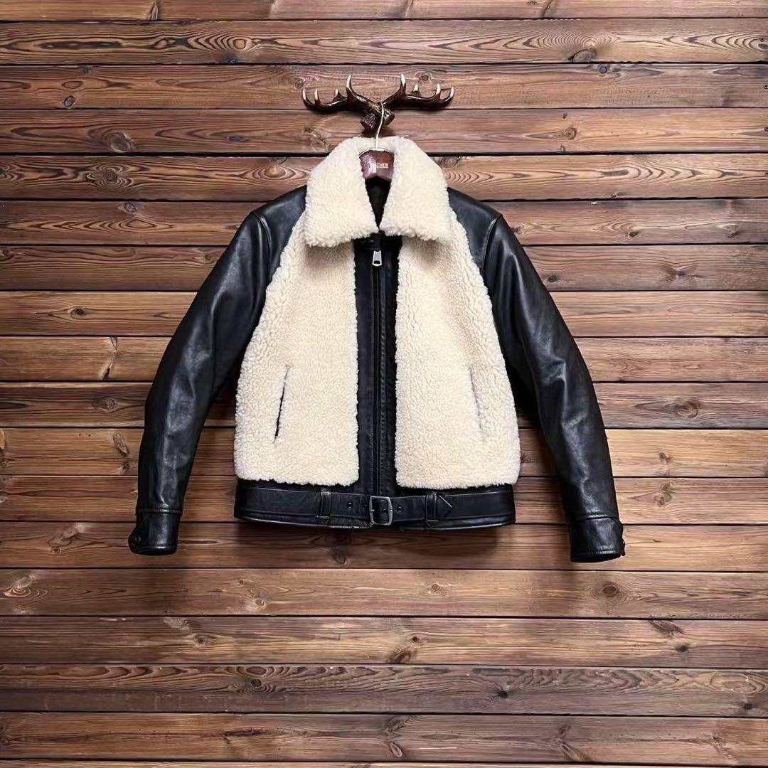 在庫処分 グリズリージャケット　熊ジャン　茶芯ホースハイド　レザージャケット L