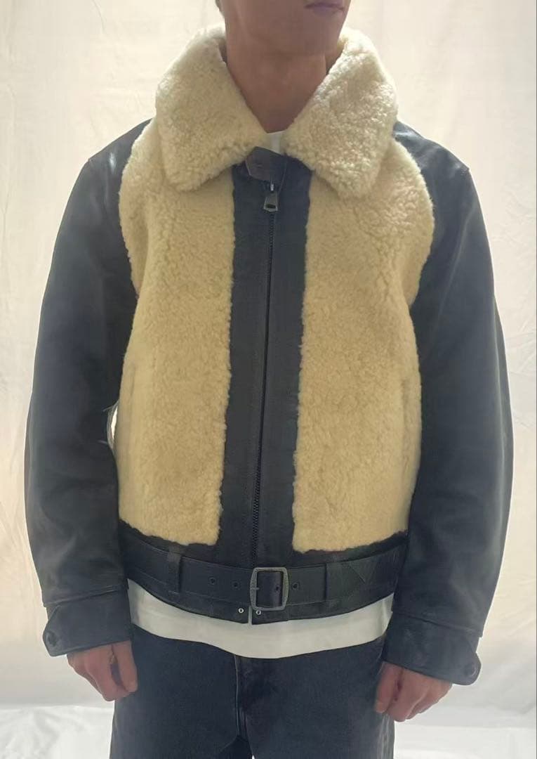 在庫処分 グリズリージャケット　熊ジャン　茶芯ホースハイド　レザージャケット L