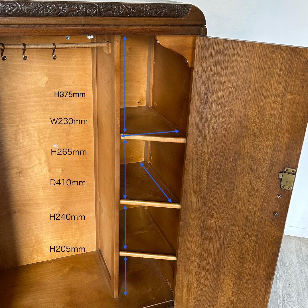 アンティーク 家具 ジェントルマン ワードローブ 英国製 522A