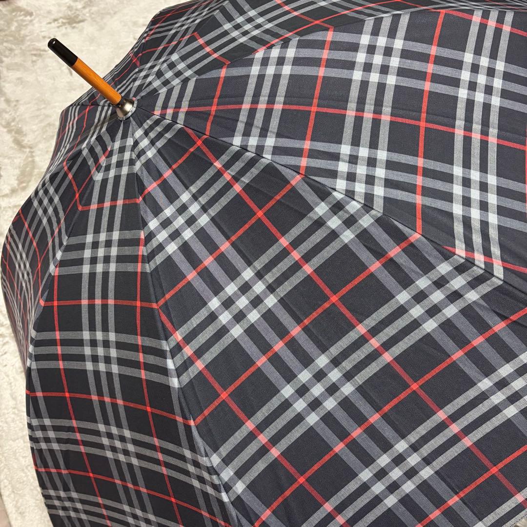 極美品 Burberrys バーバリー 長傘 ノバチェック ネイビー　傘袋あり
