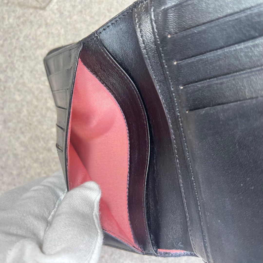 超美品CHANEL マトラッセココマークコンパクト二つ折り財布ブラック