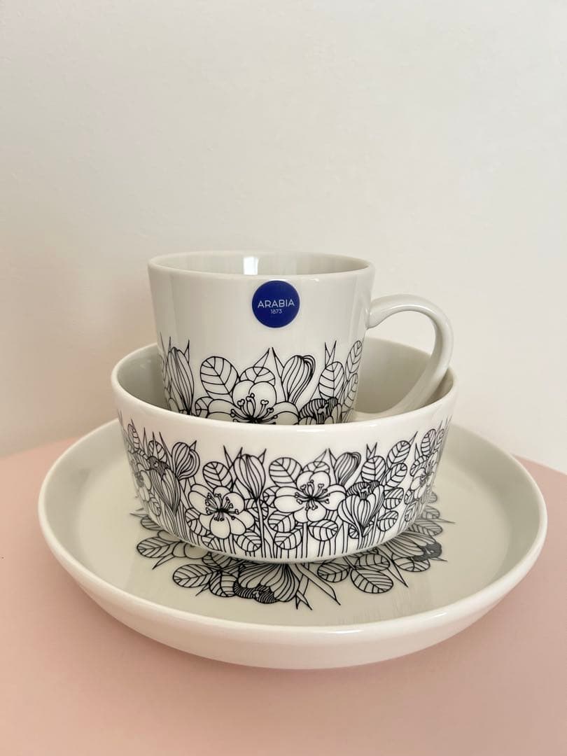 限定セール　♡新品♡ アラビア　クロッカス　ブラック　食器3点セット