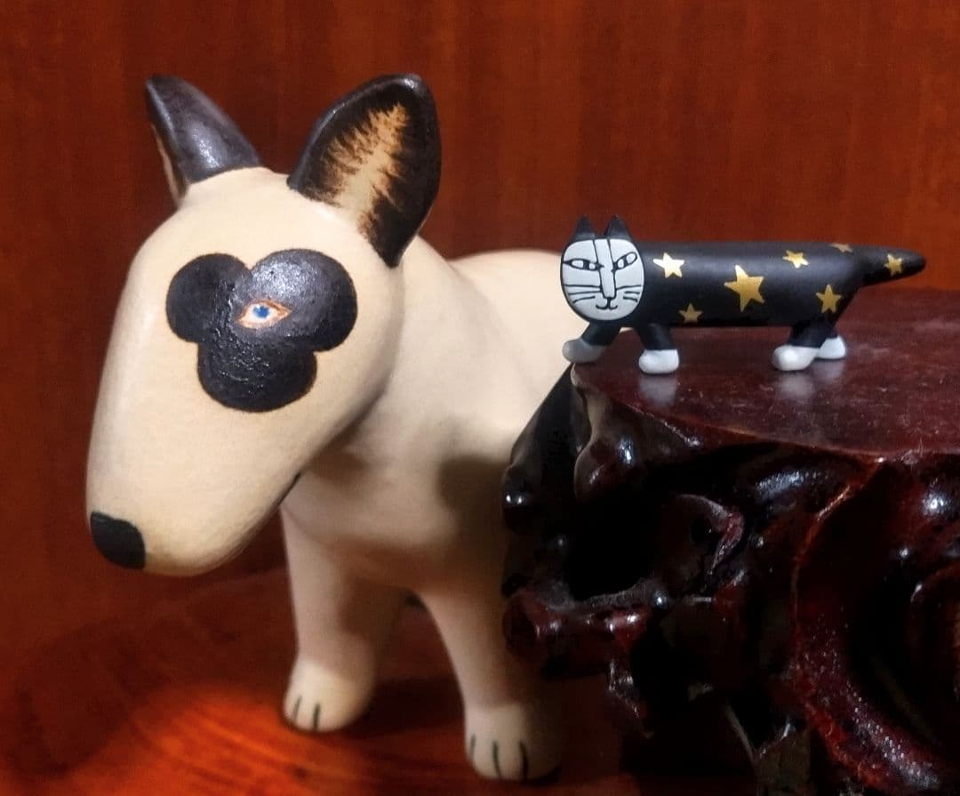 リサラーソン ケンネルブルテリア 左目ブチ＆マイキーガチャ 北欧