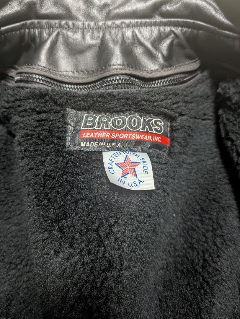 BROOKS ブラックレザーシングルライダースジャケット ヴィンテージ BUCO