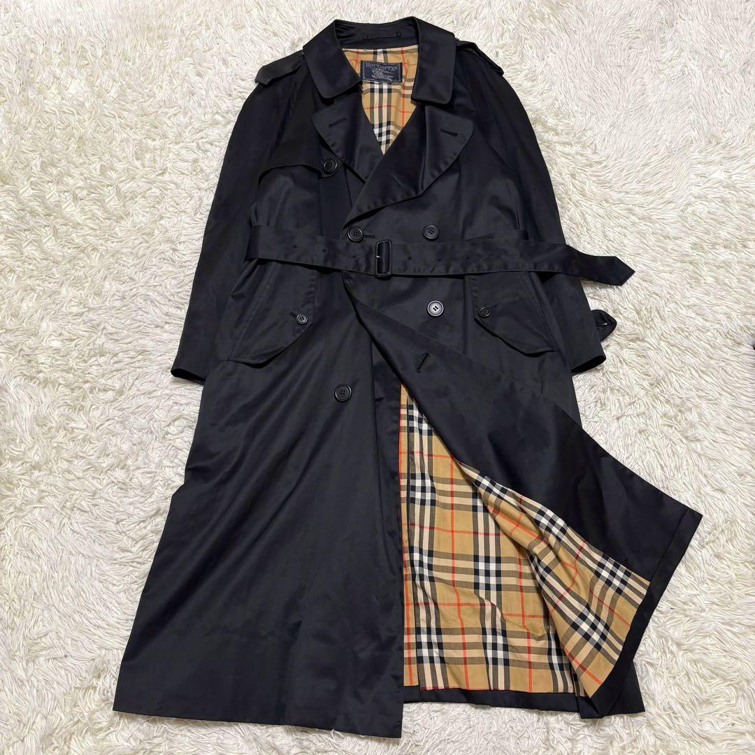 美品 Burberrys ブラック 黒 トレンチコート ロング マキシ丈