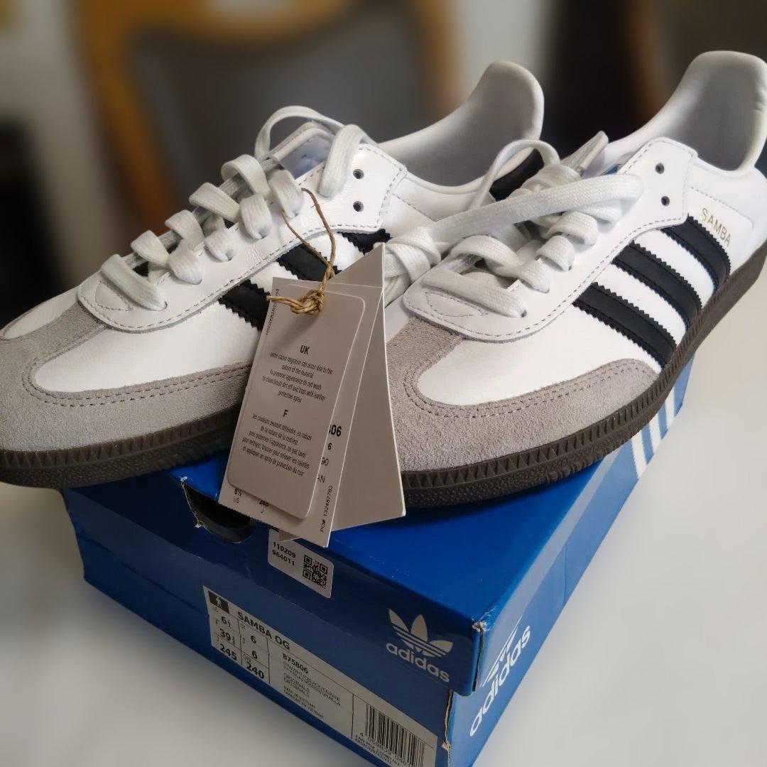 adidas Samba スニーカー 24.5cm ホワイト/グレー/ブラック