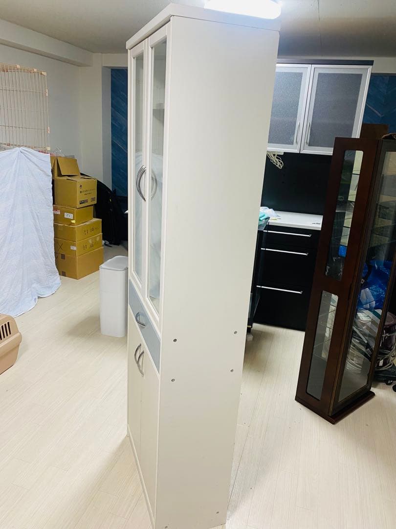 食器棚　キッチンボード　白　幅59.2cm×奥30cm×高178cm プレベール