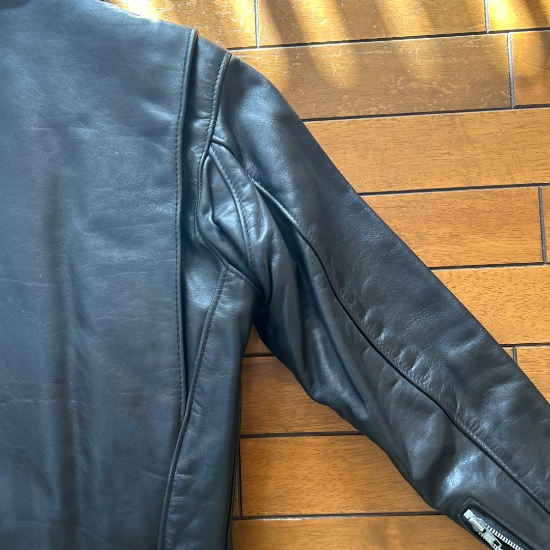 Schott ブラックレザー シングルライダースジャケット