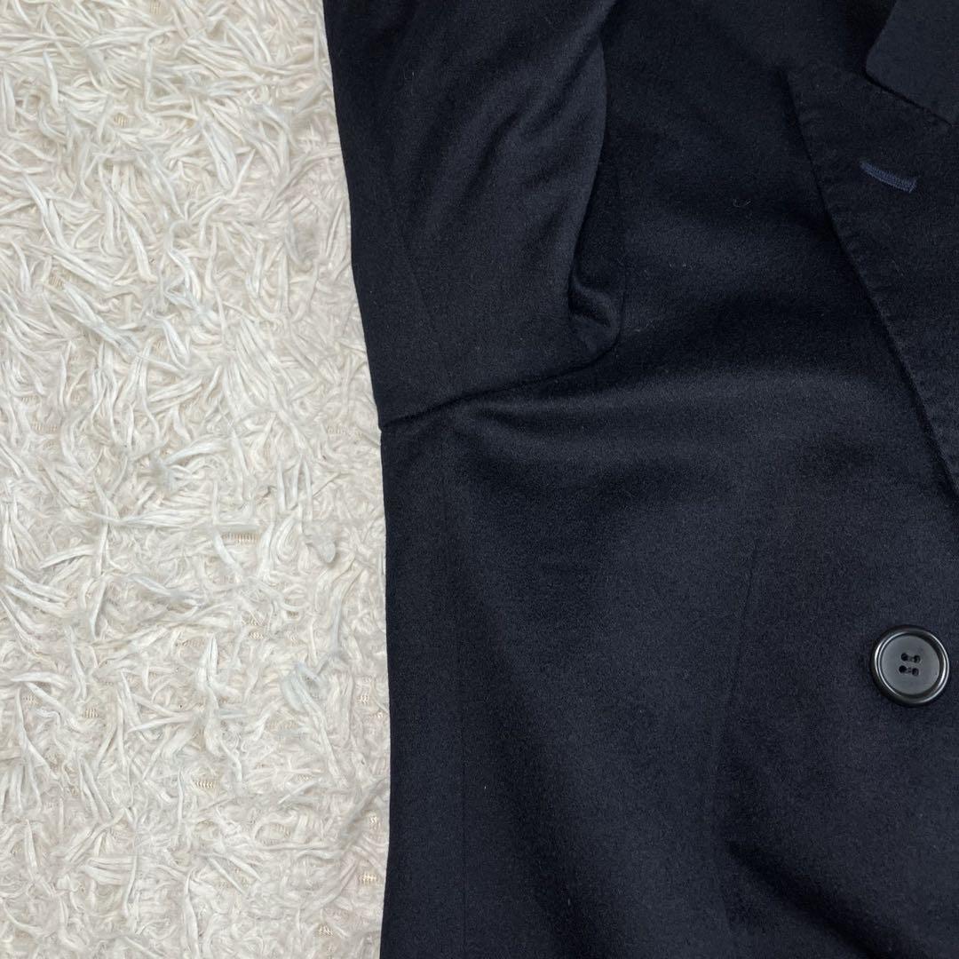 ◎美品 ロロピアーナ イタリア製カシミヤ100%ダブルチェスターコート L 黒1