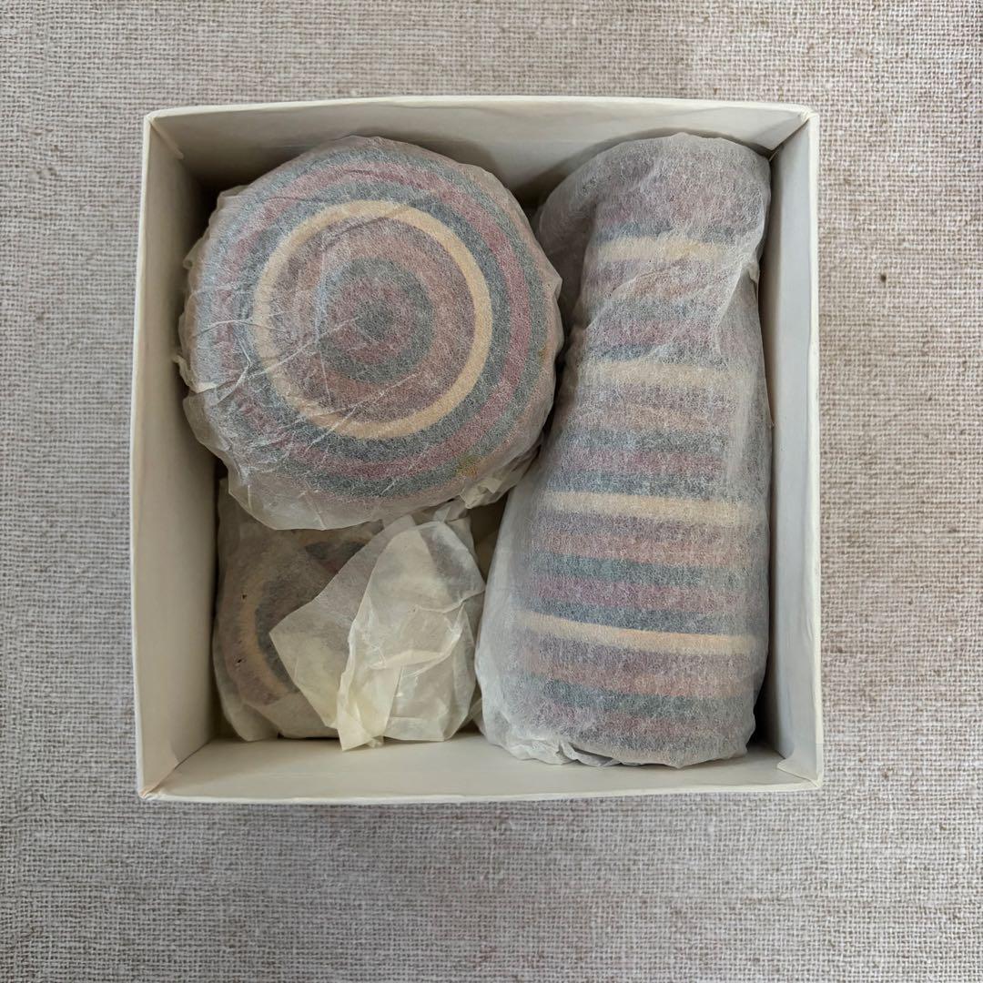 【未使用】木製　茶道具三点セット　独楽　箱付き