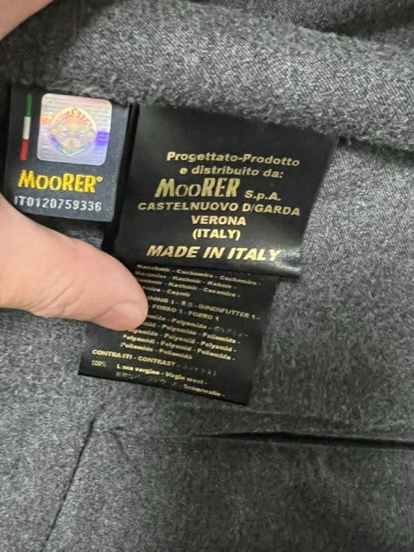 MOORERチェスターコート カシミア100%Harris-Tl 52グレー