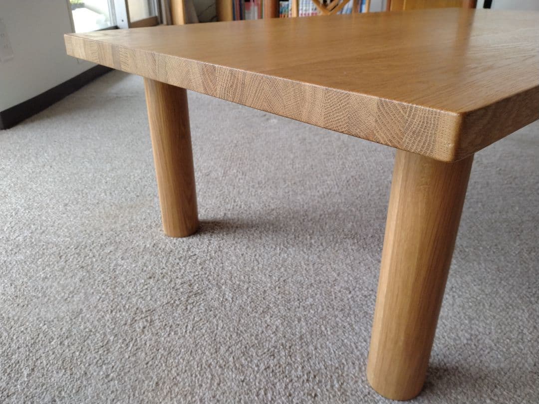 【極美品】MUJI無印良品 板と脚でできたローテーブル/オーク材/センター机座卓