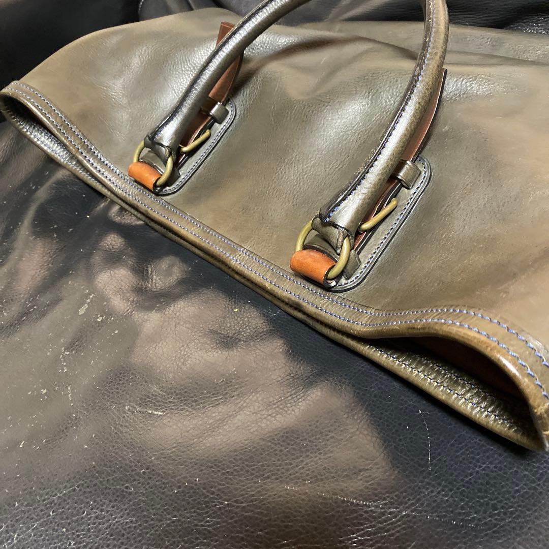 【値下げ】万双　シモーネBOX トート(L)オリーブグリーンorネイビー