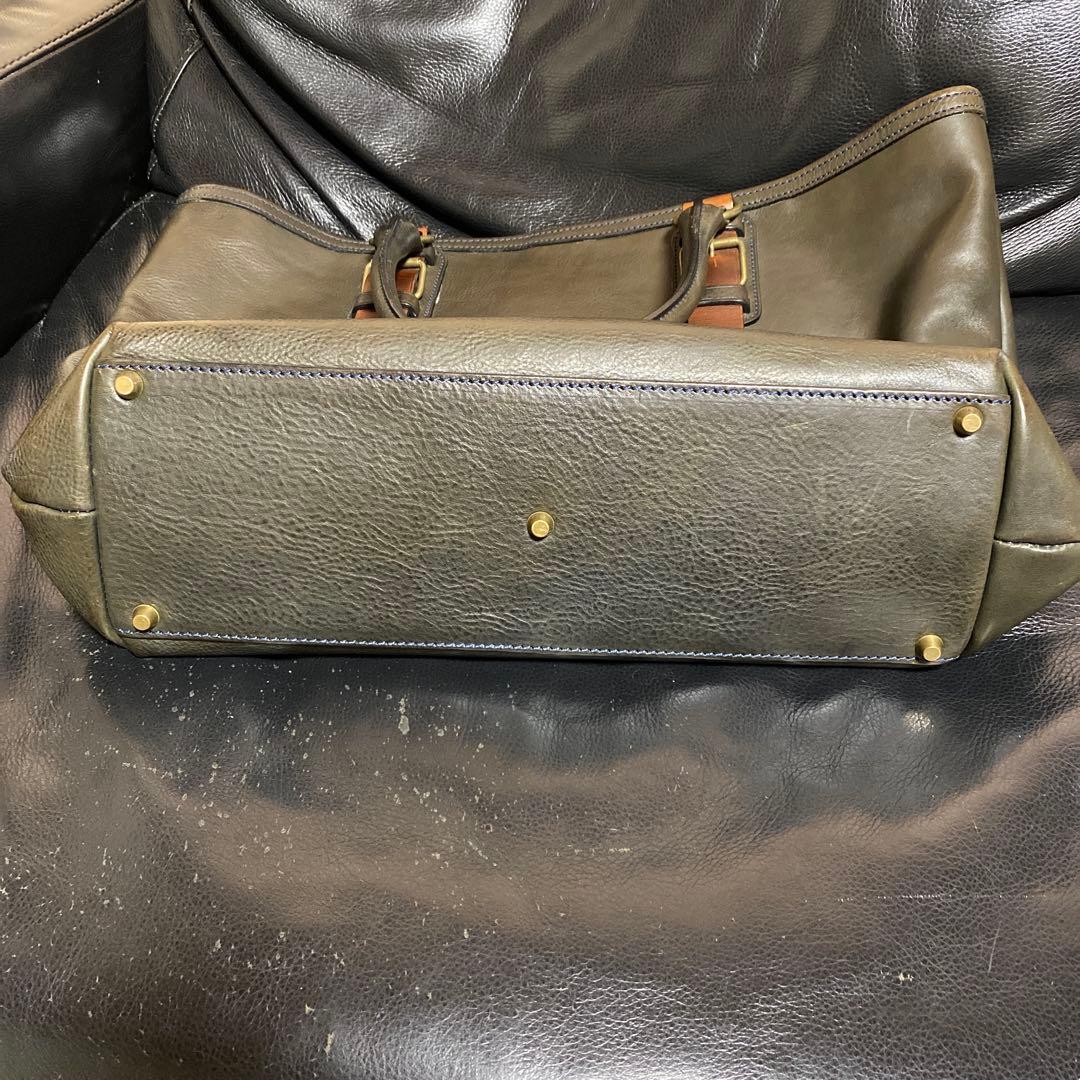 【値下げ】万双　シモーネBOX トート(L)オリーブグリーンorネイビー