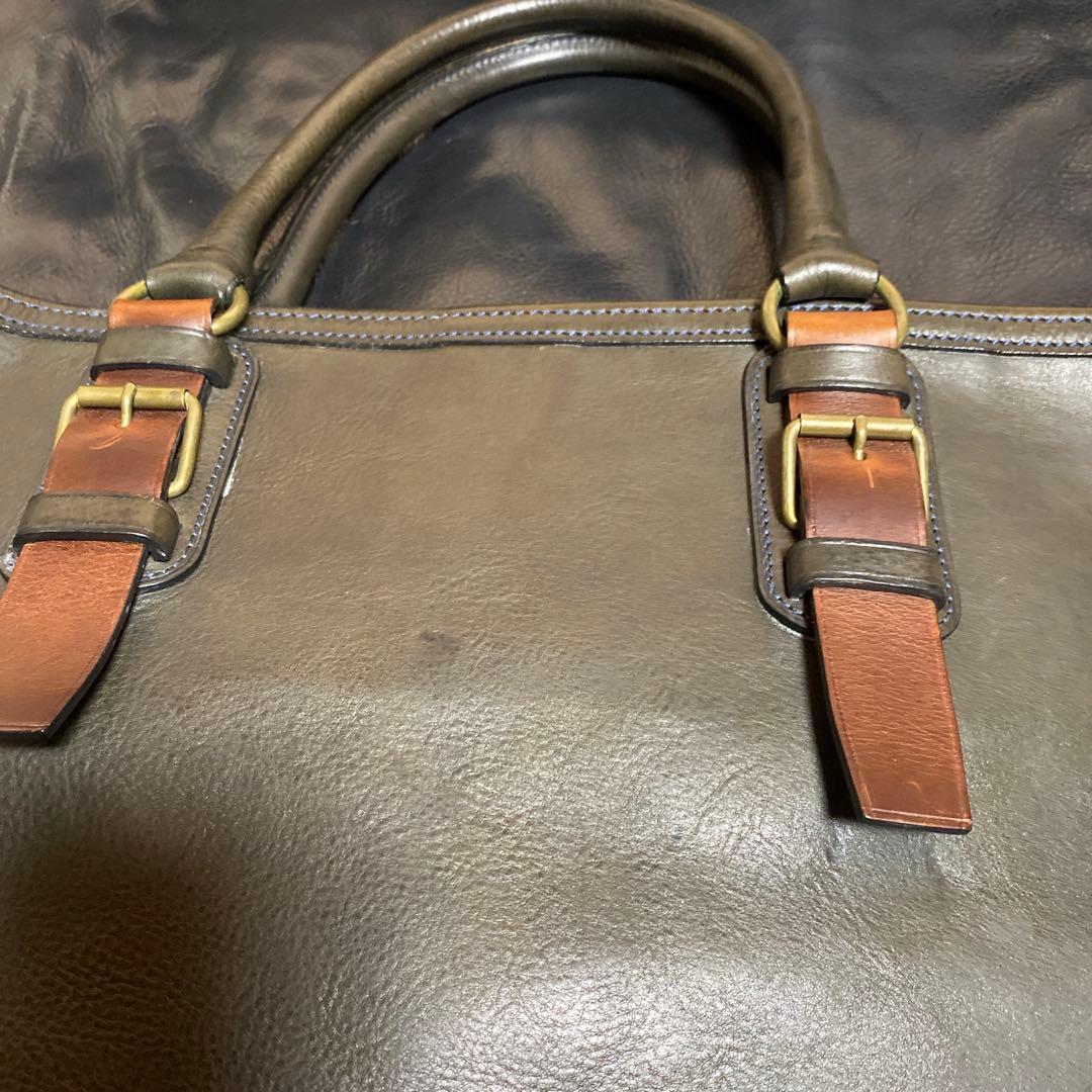 【値下げ】万双　シモーネBOX トート(L)オリーブグリーンorネイビー