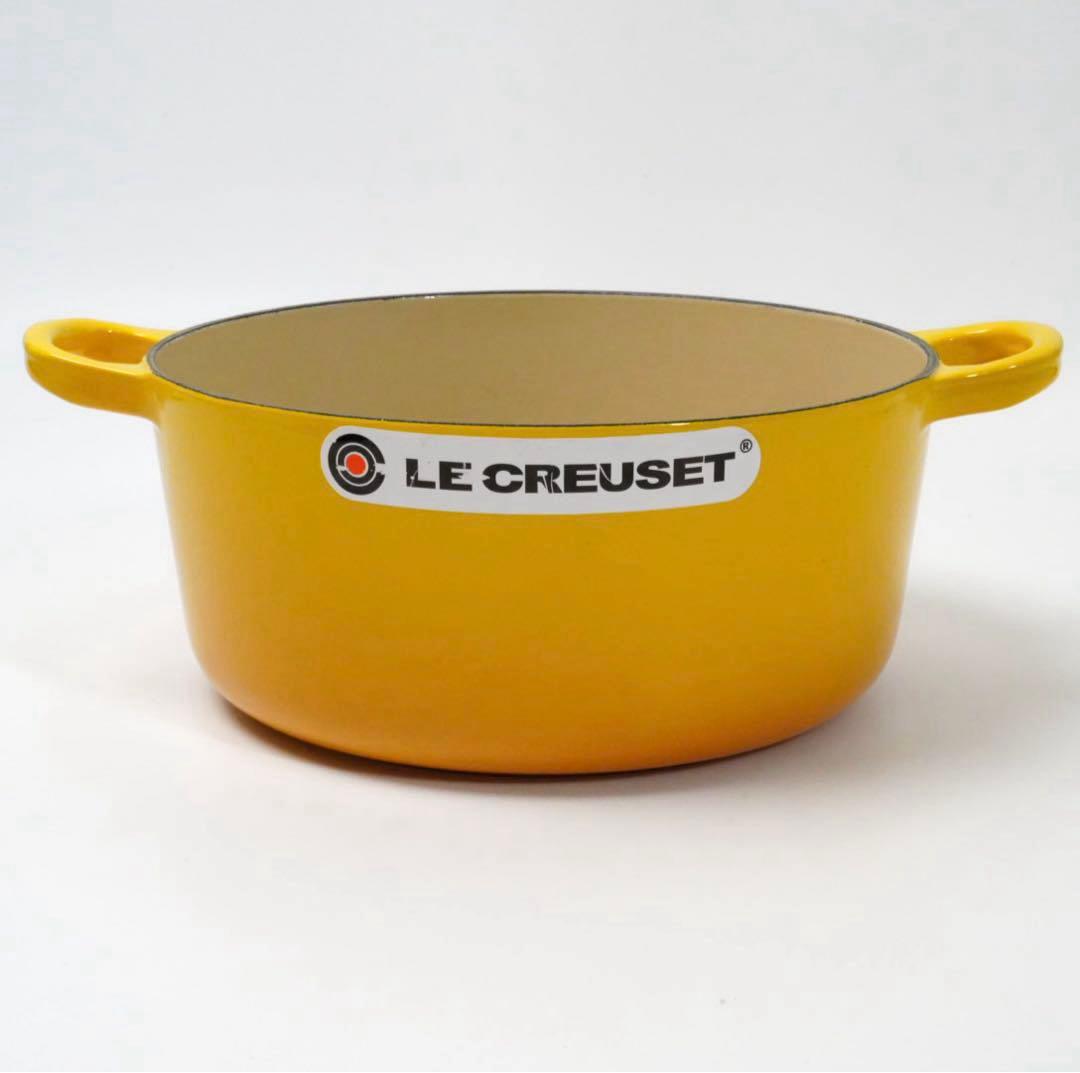 【美品】LE CREUSET　ココット ロンド ディジョンイエロー　22cm