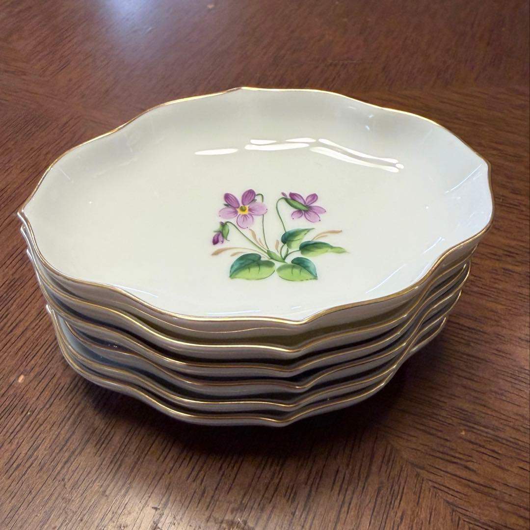 【新品未使用】 ６点セットアウガルテン ミニプレート 豆皿 小皿