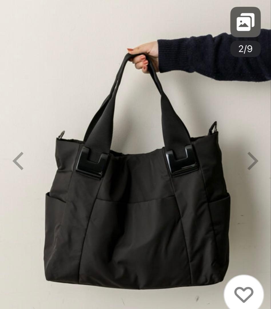 ear PAPILLONNER ショルダー付き/樹脂パーツトートバッグLサイズ