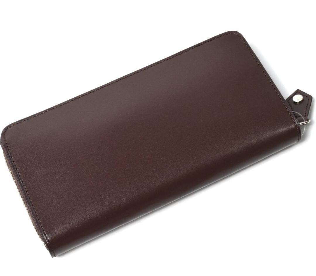 未使用 ヴィヴィアンウエストウッド 牛革ラウンド 長財布 ブラウン VWK829