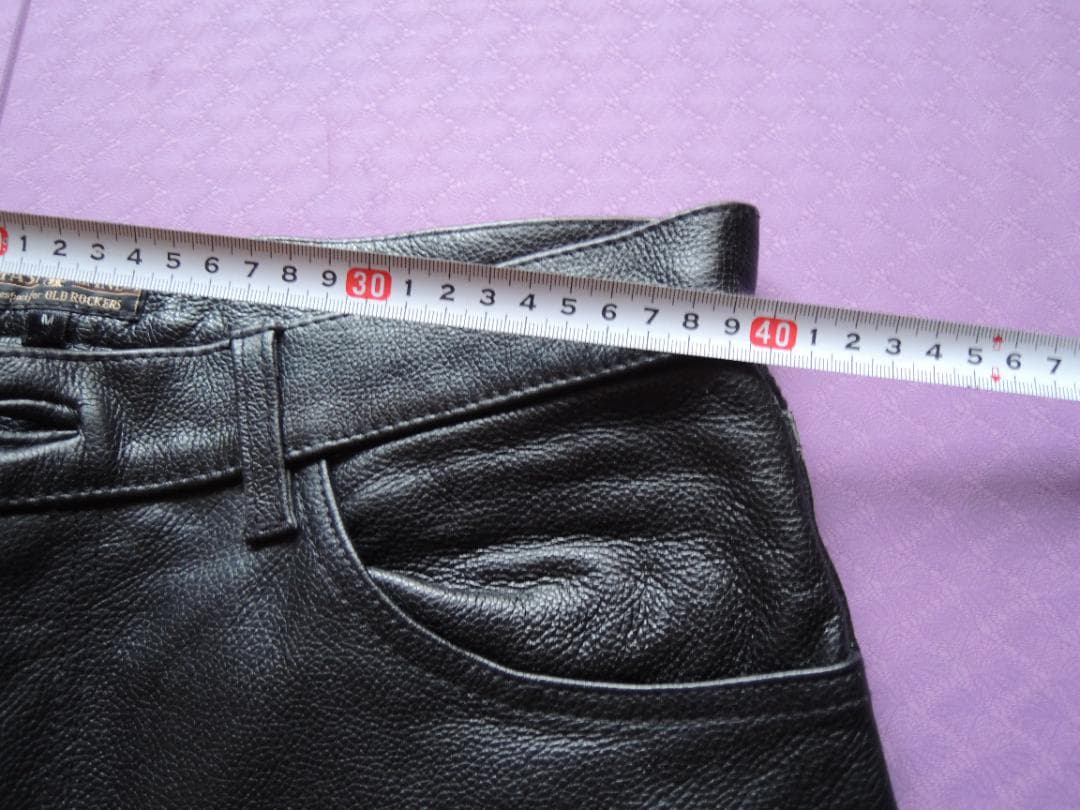 【美品】牛本革100％　FAST LANE ライダース 革パン