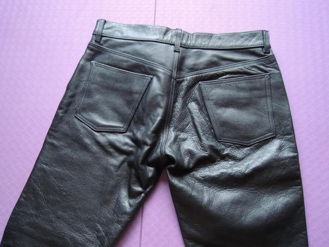 【美品】牛本革100％　FAST LANE ライダース 革パン