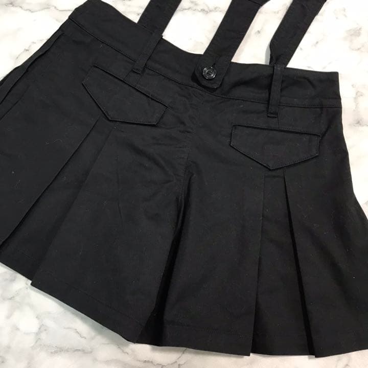 マークアンドロナ ゴルフスカート　キュロット　黒プリーツ スカル 日本製 S