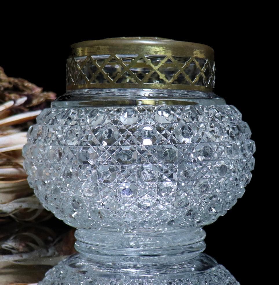 オールド・バカラ 激レア ブロンズ蓋付き 大型 キャンディボックス ディアマン