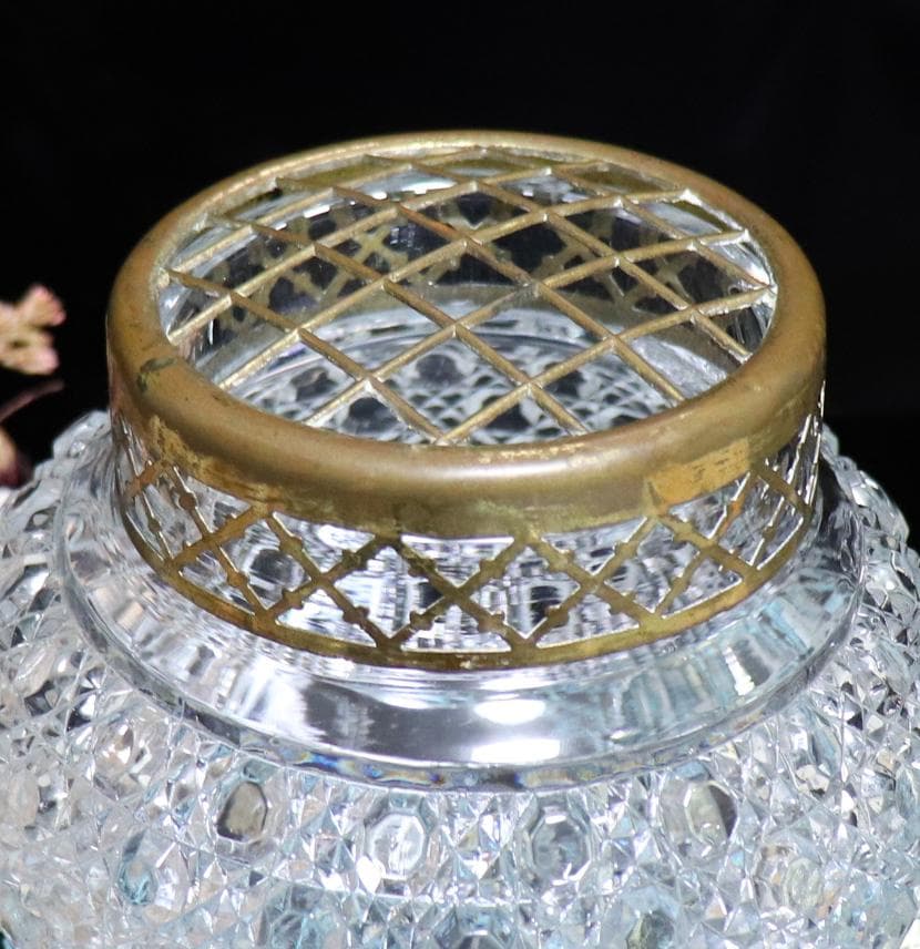 オールド・バカラ 激レア ブロンズ蓋付き 大型 キャンディボックス ディアマン