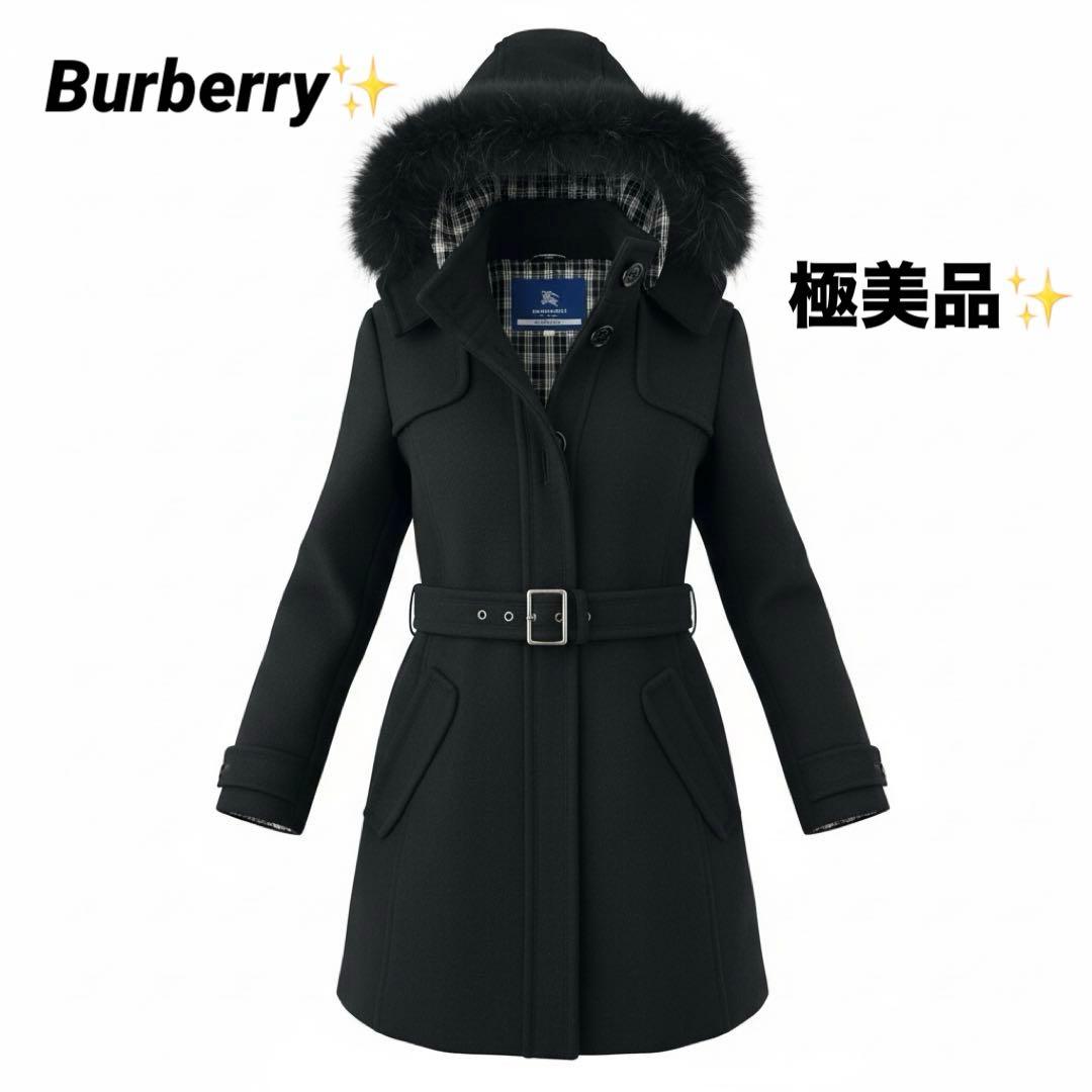【専用】バーバリーブルーレーベル アンゴラウールコート ラクーンファー フード