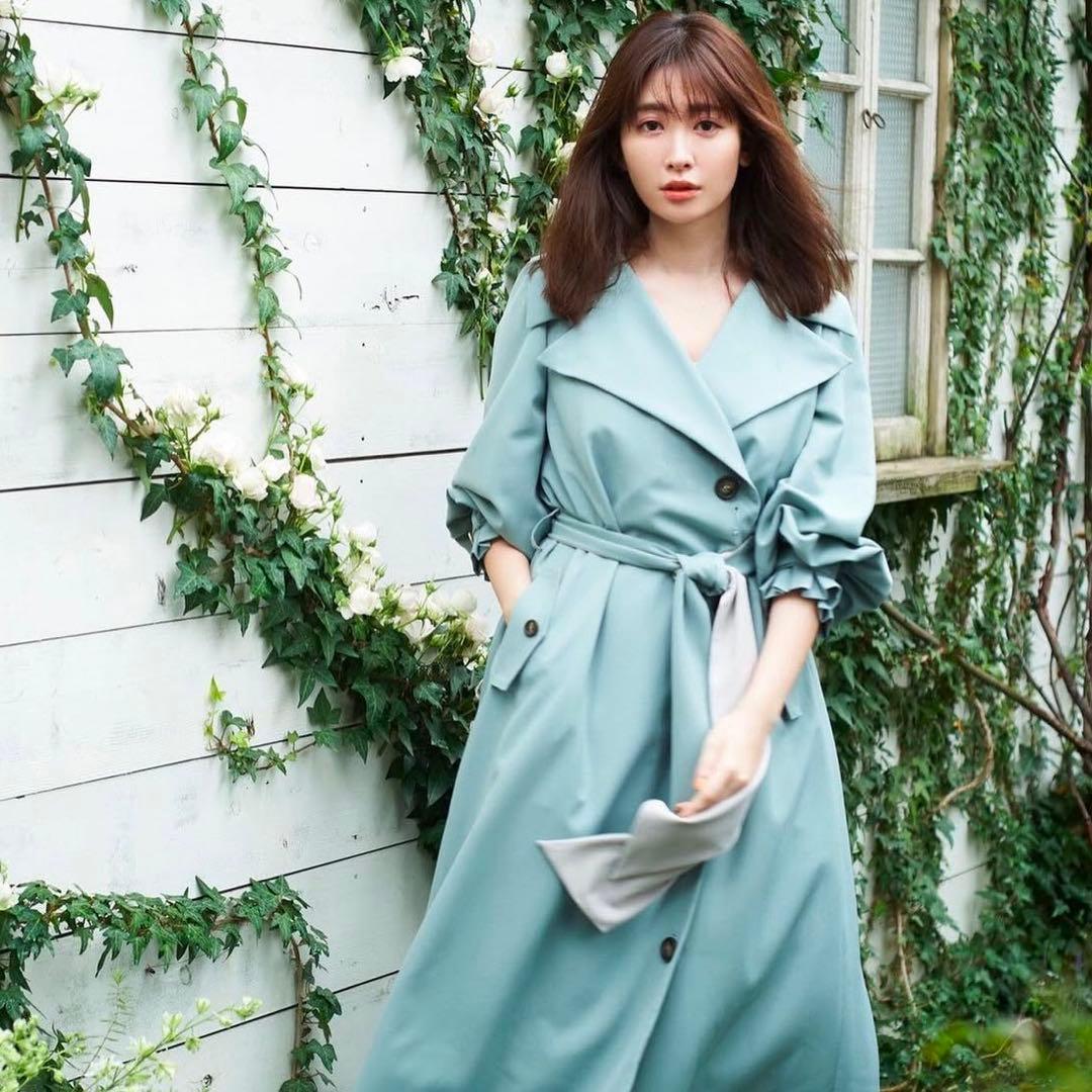 【Herlipto】Belted Dress Trench Coat sax
