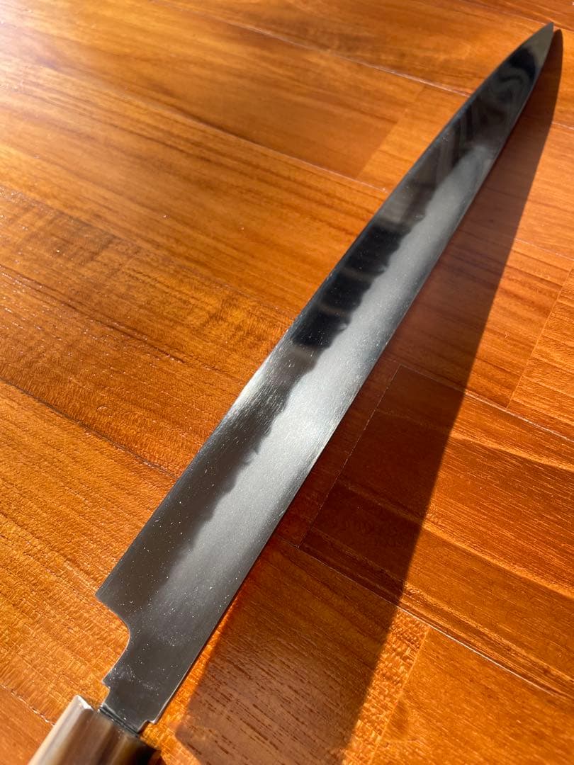 沖芝正國 柳刃 三本杉 水焼本焼尺寸五分