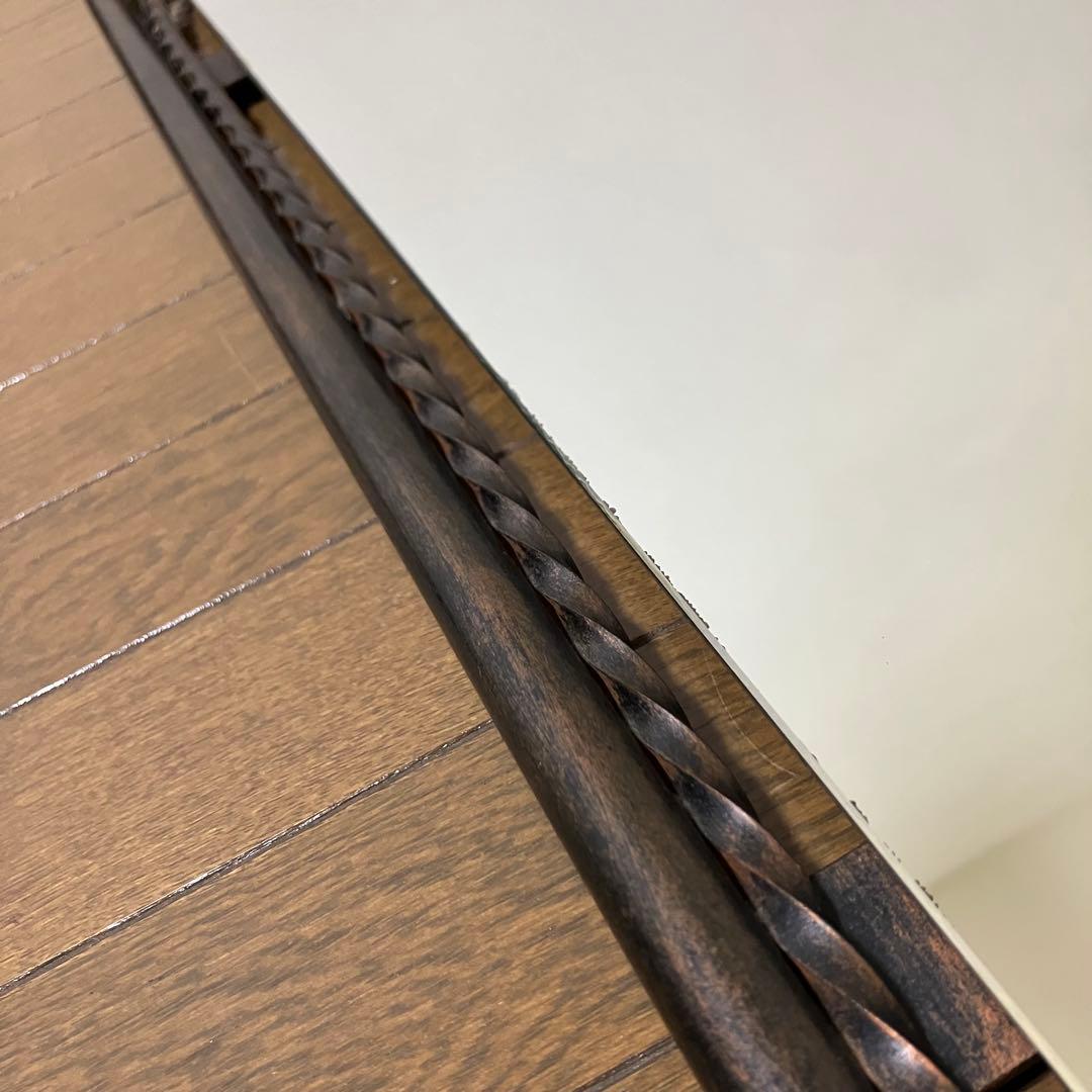 薔薇のアンティークミラー・フラワーデコレーションミラー・鏡・レトロアイアンミラー