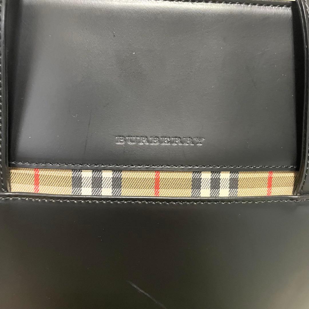 【美品】 バーバリー トートバッグ ノバチェック 肩掛け 冠婚葬祭 レザー