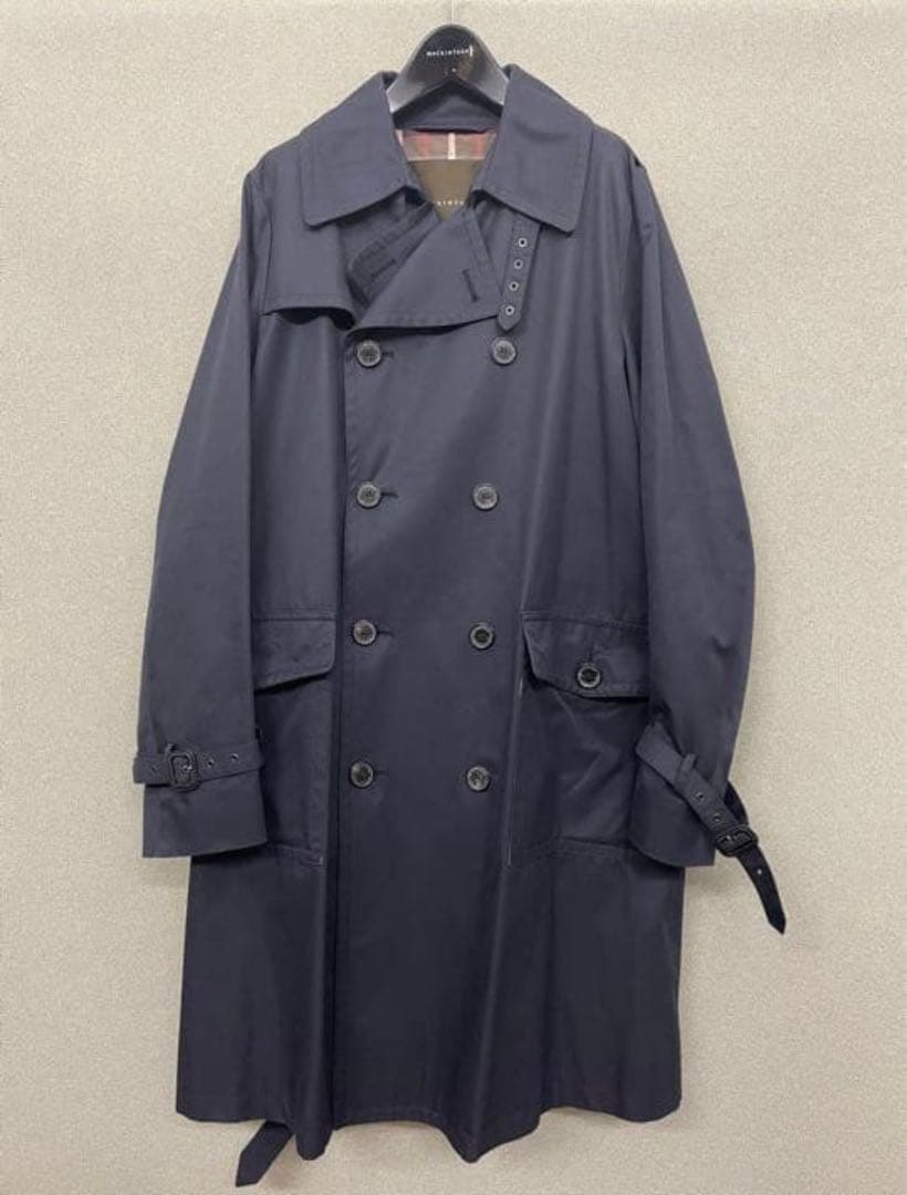 スコットランド製　マッキントッシュ　トレンチコート　ネイビー　40
