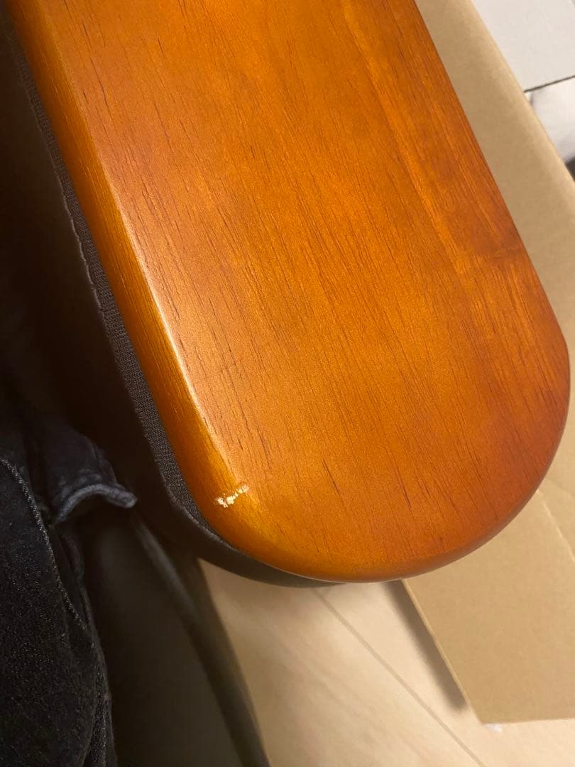 リクライニング 1人掛けソファ 黒　ウッド調　収納付き