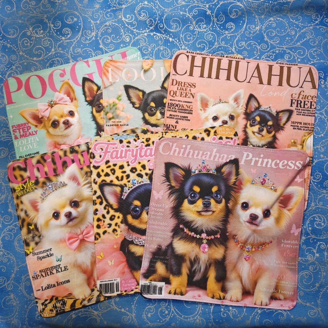 あしべ☆　ハンカチ＆パネル　チワワちゃん柄　17枚+14 枚