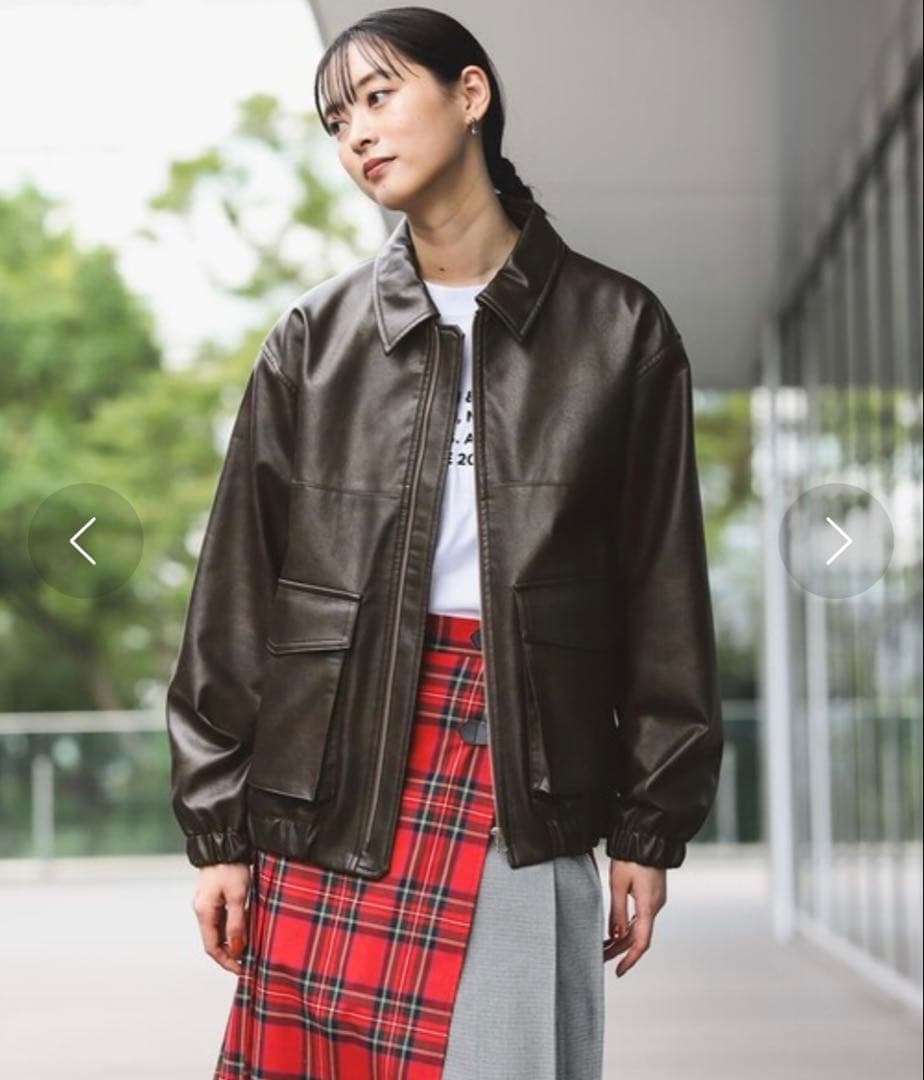 Ray BEAMS♦︎フェイクレザー フライト ジャケット