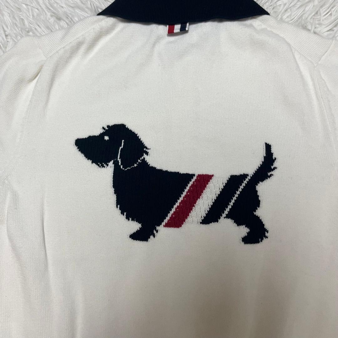 最高級 トムブラウン Thom Browne 4bar ヘクター 半袖ニット 白