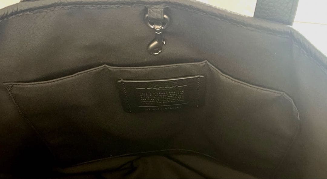 【COACH】コーチ　ブラック　レザービッグトート