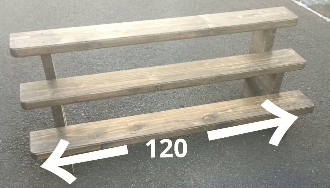 木製3段フラワースタンド ブラウン