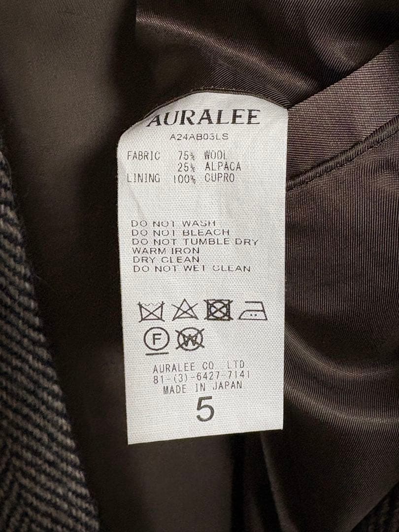 AURALEE LAMA SHETLAND WOOL ツイードブルゾン 5