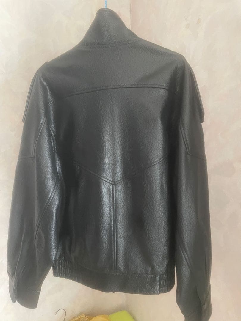 ZARA似 フェイクレザージャケット Sアウター ブラック YSL似