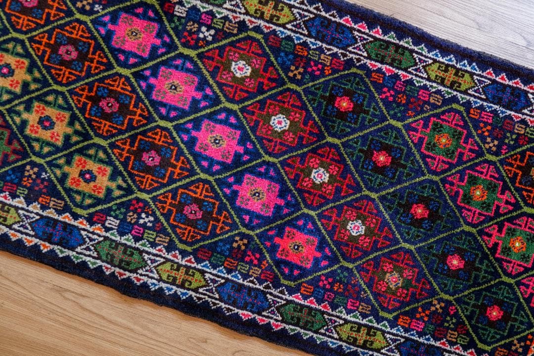 231×55cm　 アフガニスタン手織り絨毯 ランナー トライバルラグ