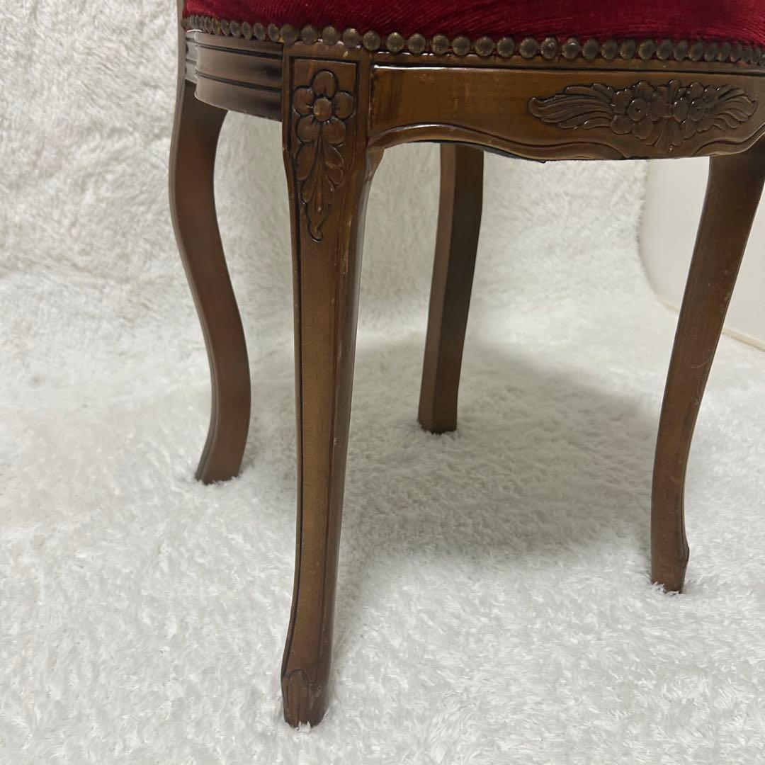 アンティーク調 猫脚チェア ロココ調 彫刻 鋲 椅子 ダイニングチェア