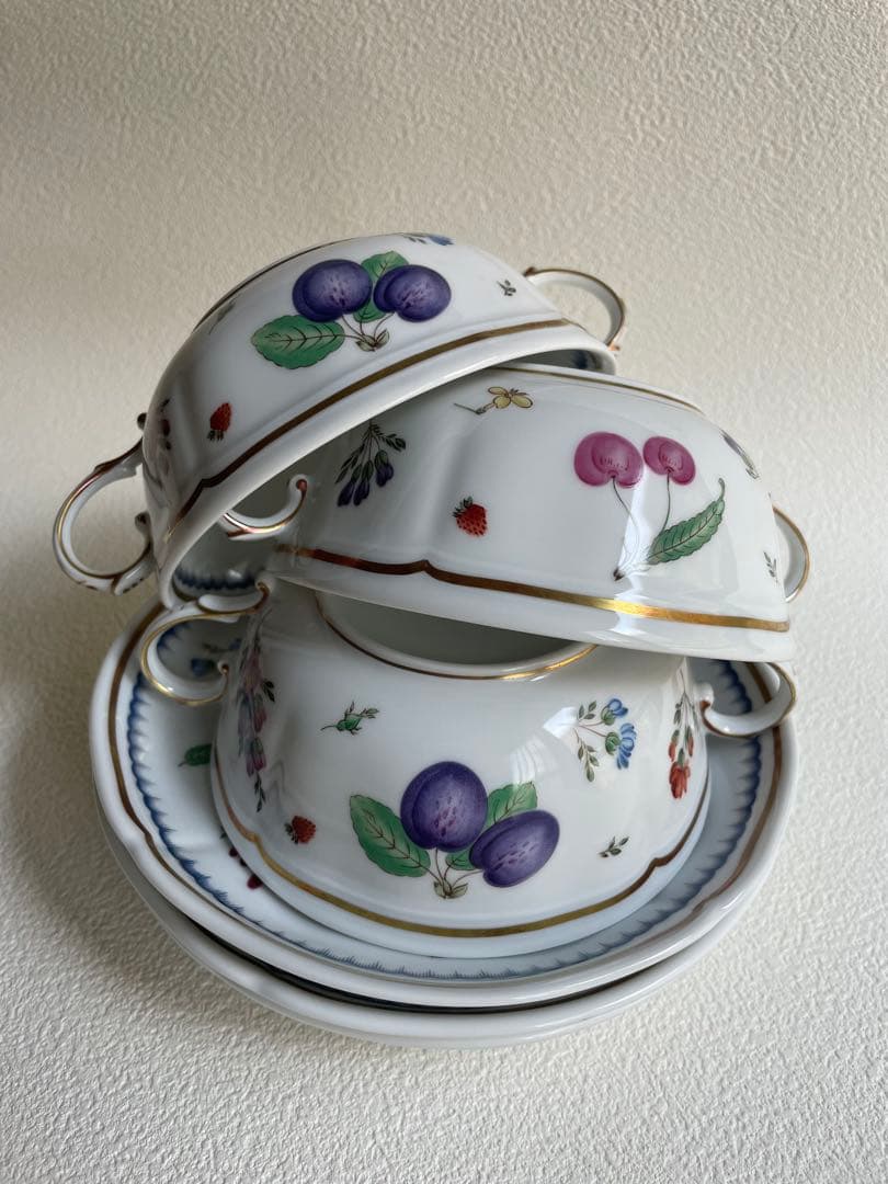 ⬇️リチャードジノリ ⭐︎ イタリアンフルーツ　スープカップ&ソーサー　3客